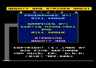 Bounty Bob Strikes Back back cover for Atari 5200